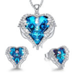 BLUE HEART NECKLACE SET