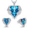 BLUE HEART NECKLACE SET