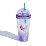 Mermaid Cup with Turquoise Straw