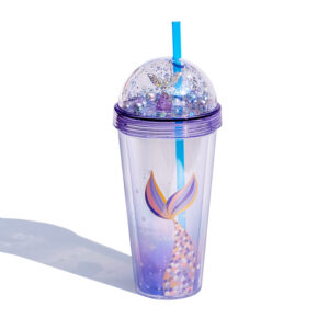 Mermaid Cup with Turquoise Straw