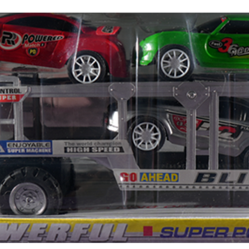 Red Trailer with 5 Cars