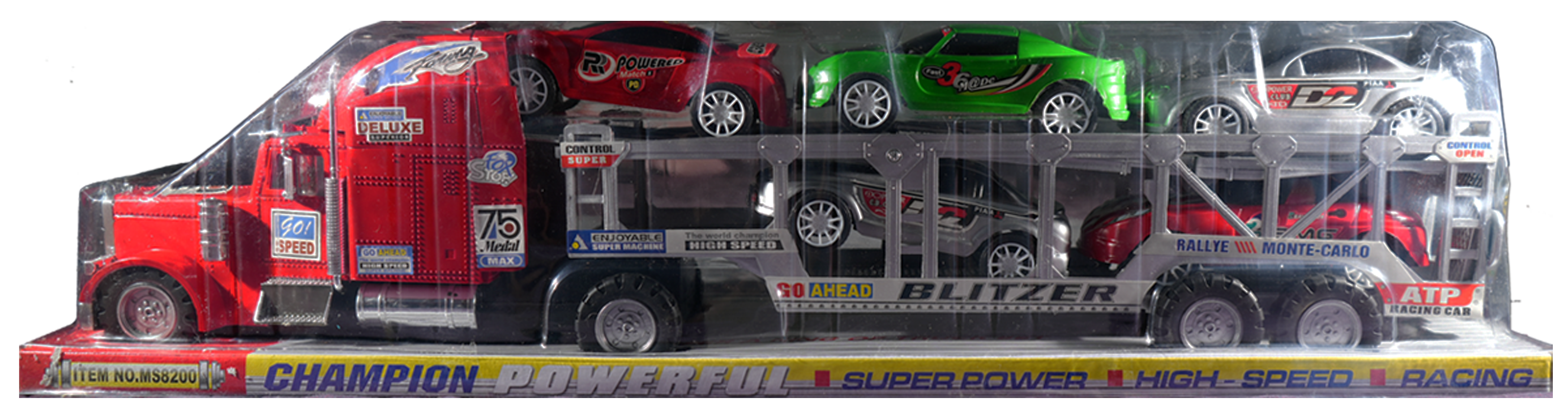 Red Trailer with 5 Cars