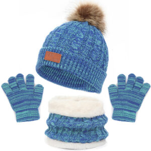 3 Piece Winter Hat Beanie Scarf Glove Set