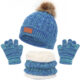 3 Piece Winter Hat Beanie Scarf Glove Set