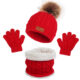 3 Piece, Winter Hat Beanie Scarf Glove set red color