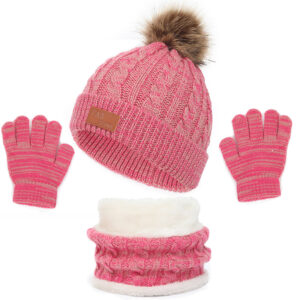 3 Piece Winter Hat Beanie Scarf Glove Set