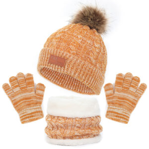 3 Piece Winter Hat Beanie Scarf Glove Set