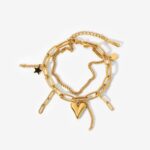 HEART,STAR DOUBLE LAYERED BRACELET FOR WOMEN